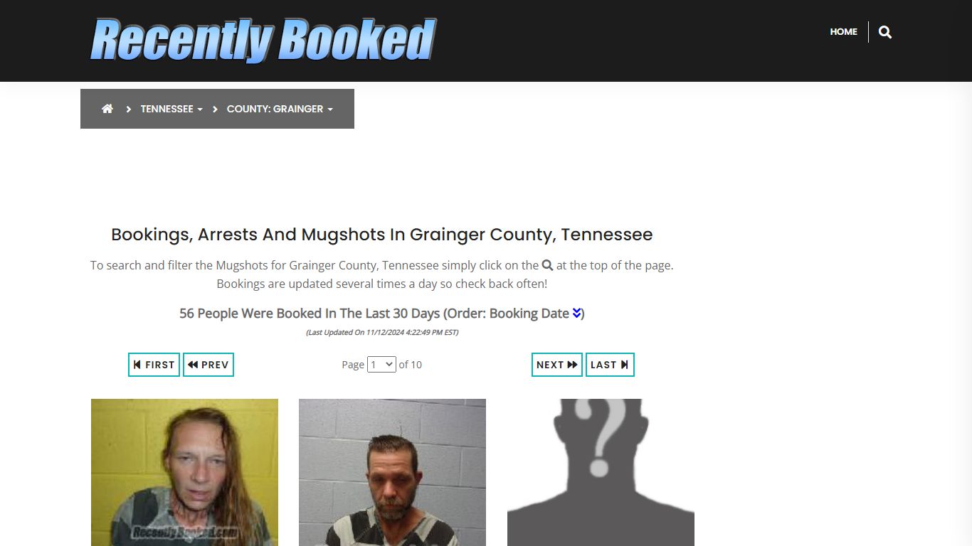 Bookings, Arrests and Mugshots in Grainger County, Tennessee