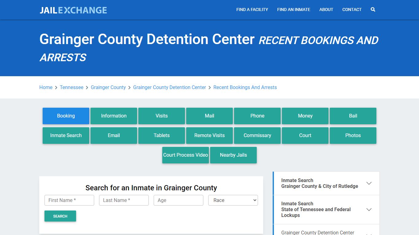 Grainger County Detention Center Recent Bookings And Arrests