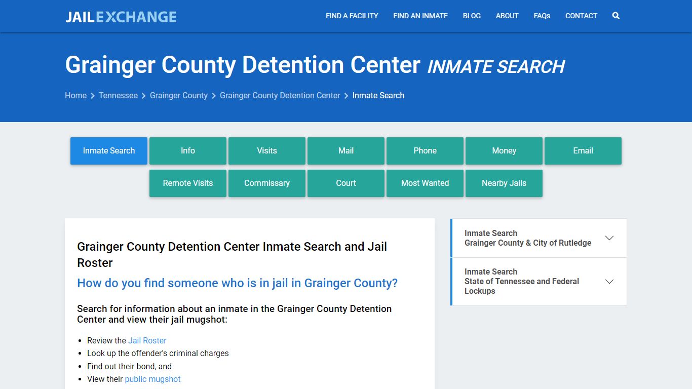 Grainger County Detention Center Inmate Search - Jail Exchange